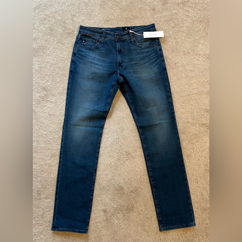 AG Adriano Goldschmied Men's Slim Straight Jeans - Dark Blue